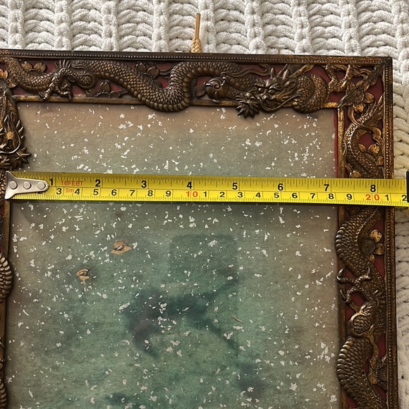 🐉Vintage MCM Mid Century Modern Brass Hanging Dragon Frame Wall Art Decor🐉 - Picture 10 of 16